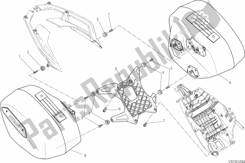 Todas as partes de Cestos Laterais do Ducati Hypermotard Hyperstrada Thailand 821 2015